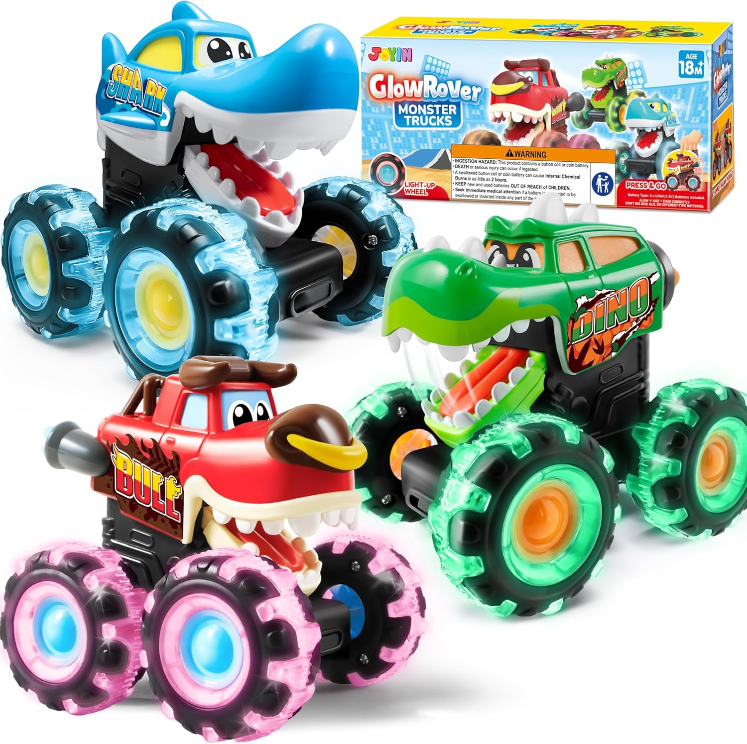 JOYIN 3 Pack Monster Truck Toy